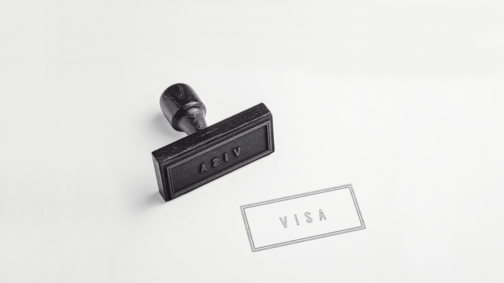 Black visa stamp