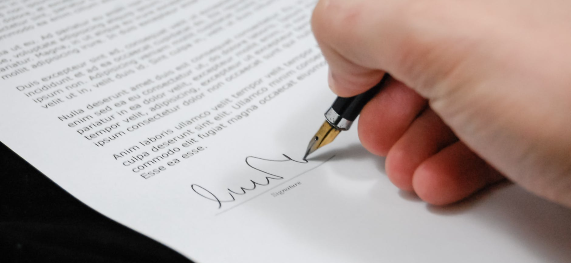 a person signing a legal document