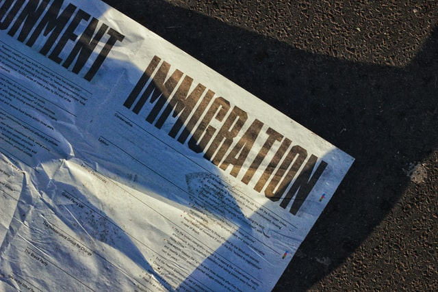 Immigration document on the road