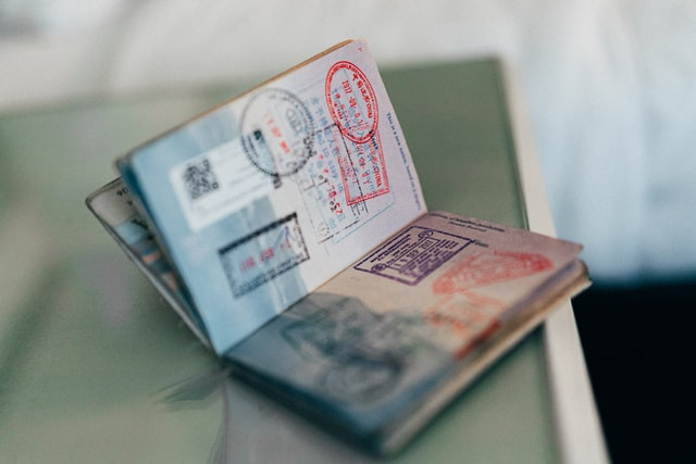 A passport with visa stamps