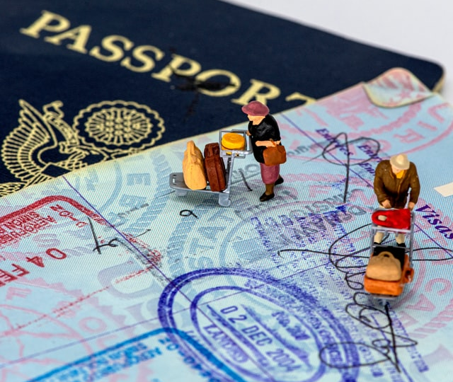A passport with a visa