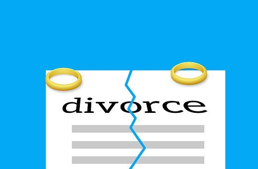 An illustration of divorce papers.