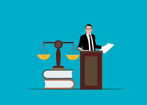  An illustration of a litigation lawyer