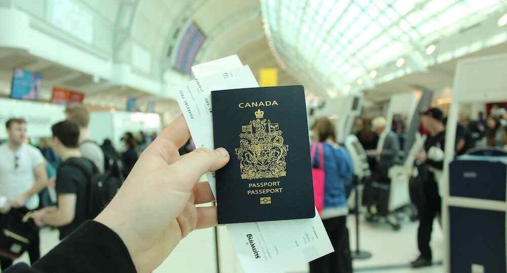 Person holding a Canadian passport