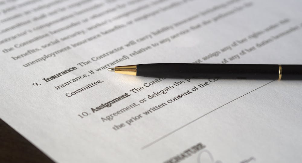 A pen on a document